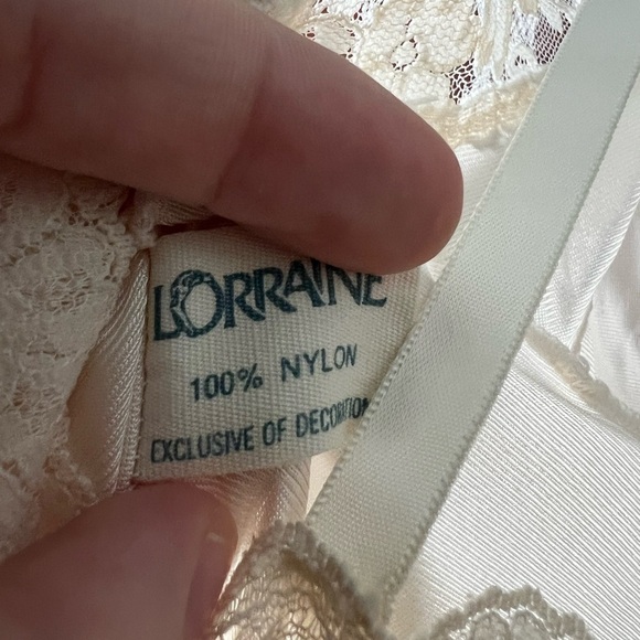 Vintage White Nylon Full Slip Dress 80s 90s Lace Lingerie Nightgown Bridal Under - Picture 8 of 10